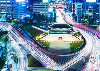 A busy intersection in Korea